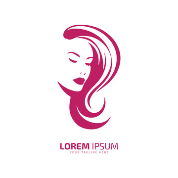 Elegant Female Profile Abstract Vector Logo logo icon silhouette vector isolated design