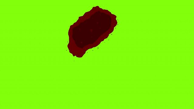 Animation of a bite with traces of blood and a deep wound on a green screen. Halloween animation for overlaying a bitten character. Stock effect in 4K with alpha channel.