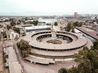 aerial view of the train station