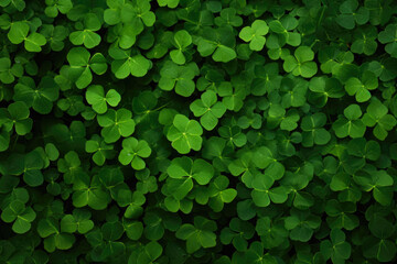 Green Clover Field Texture For Background Created Using Artificial Intelligence