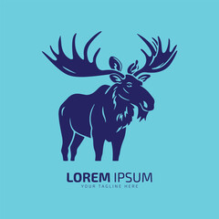 moose logo fur icon deer silhouette vector isolated design template