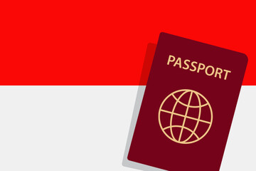 Monaco Passport. Monaco Flag Background. Vector illustration