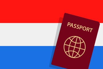 Netherlands Passport. Netherlands Flag Background. Vector illustration