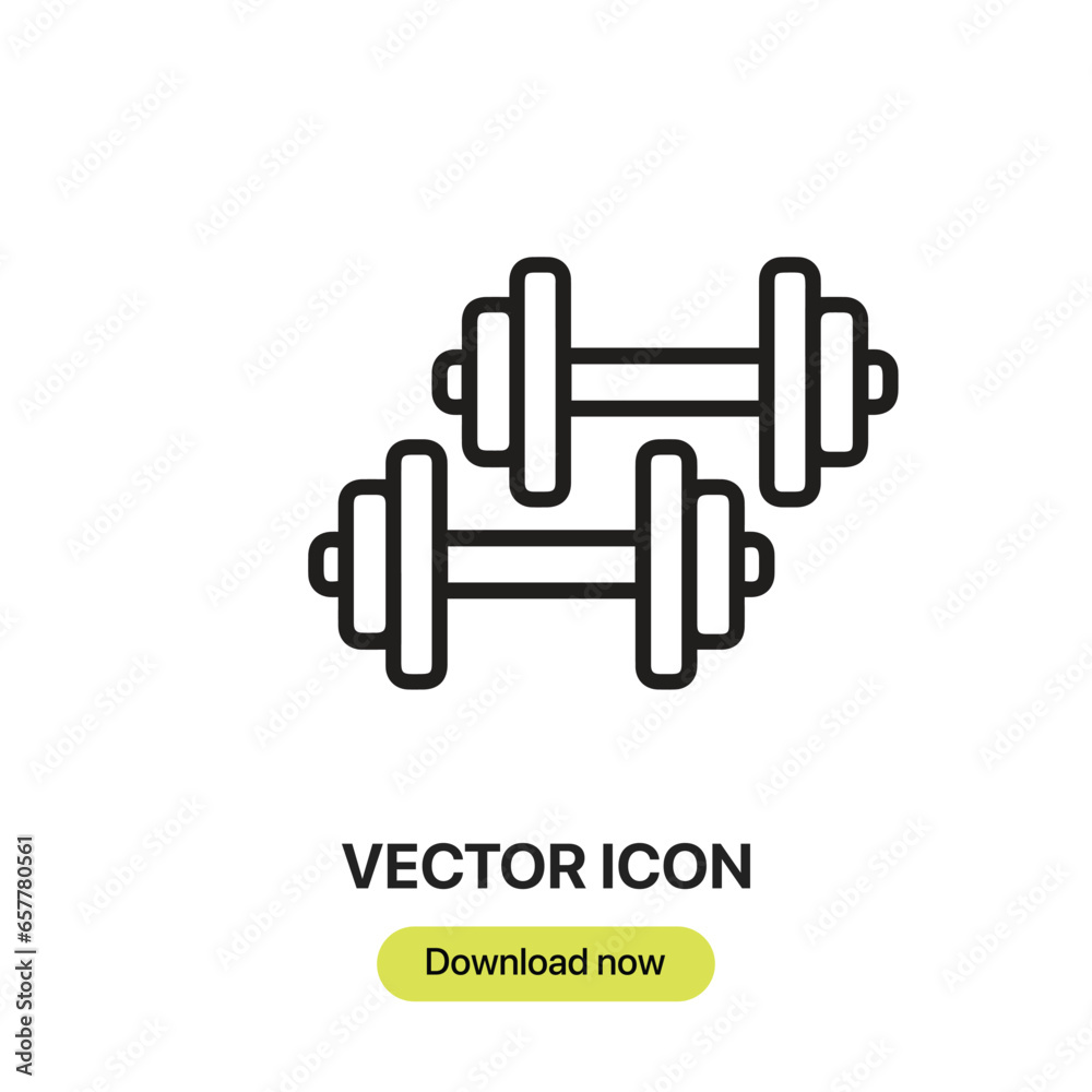 Leinwandbilder dumbbell icon vector. linear-style sign for mobile concept and web design. dumbbell symbol illustrat
