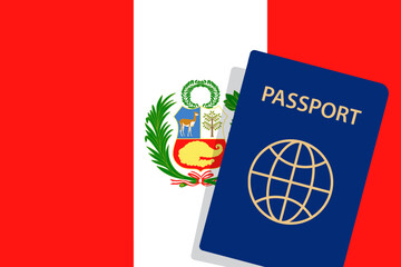 Peru Passport. Peru Flag Background. Vector illustration