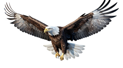 Fototapeta premium American eagle or Bald eagle on a transparent background. Eagle on a transparent background