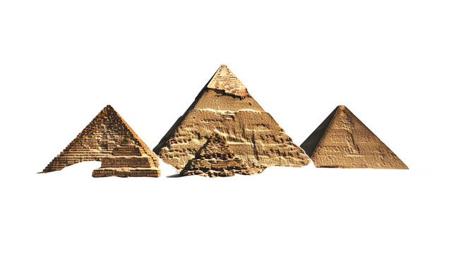 Pyramids isolated on a transparent background. Egyptian pyramids. 