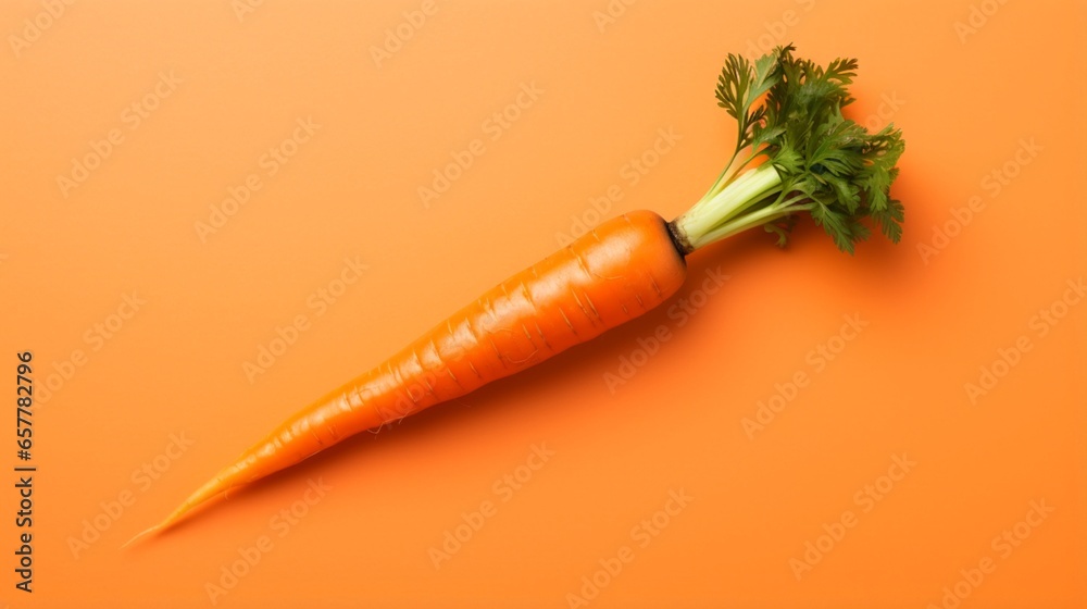 Wall mural healthy Carrot on isolated Orange, 