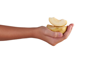 apple in hand children hand