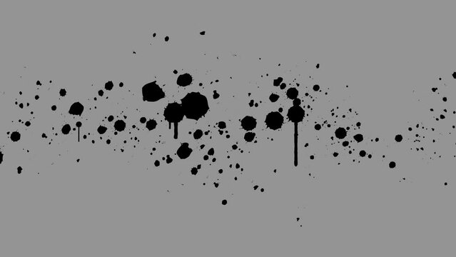 Spray Paint Ink Splatter Left to Right Animation with Transparent Background