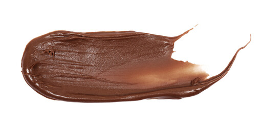Cream chocolate spreading isolated on white with clipping path, top view
