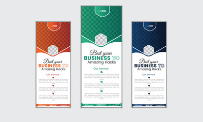 business social media post and rull up banner design template