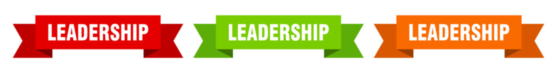 leadership ribbon. leadership isolated paper sign. banner