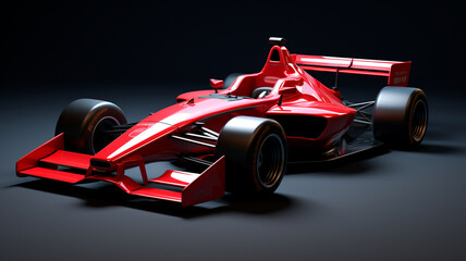 red racing car on a dark background