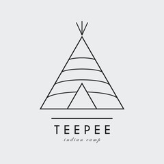 teepee traditional logo vector illustration design © pramzstadobe