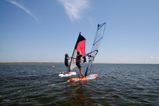 Windsurfing in the Black Sea, Russia.