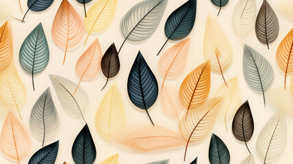 Stylized Leaf Pattern on Neutral Background