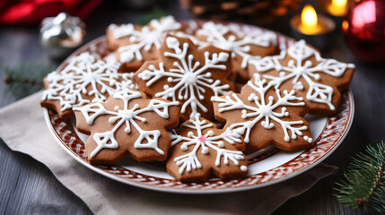 Obraz na płótnie Canvas Christmas gingerbread cookies.