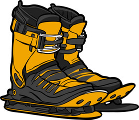 yellow snow boot winter clipart 