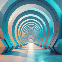 Fototapeta premium 3D render of abstract futuristic architecture