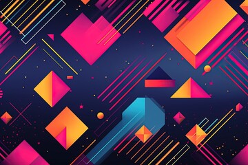 Retro style background, 80s and 90s, concept of nostalgia and memories. Generative AI