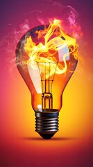 Creative light bulb abstract with colorful splash glowing colors new idea brainstorming concept