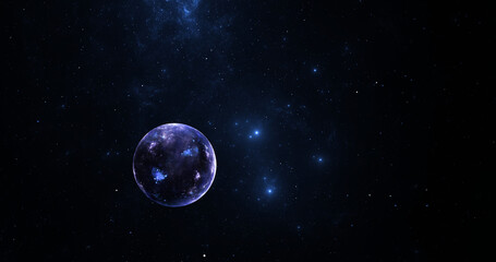 View of the Earth, star and galaxy. Sunrise over planet Earth, view from space. 