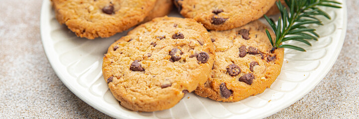gingerbread chocolate cookie christmas sweets ginger dessert holiday treat new year and christmas meal food snack on the table copy space food background rustic top view