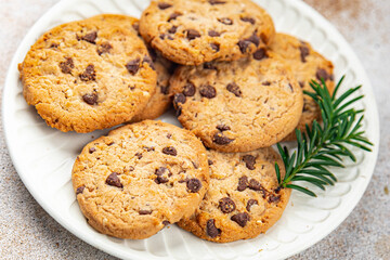 gingerbread chocolate cookie christmas sweets ginger dessert holiday treat new year and christmas meal food snack on the table copy space food background rustic top view