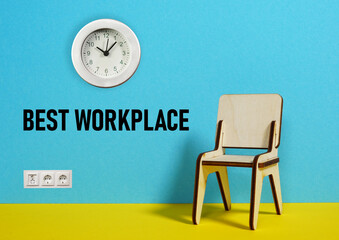 Best workplace is shown using the text and photo of the office