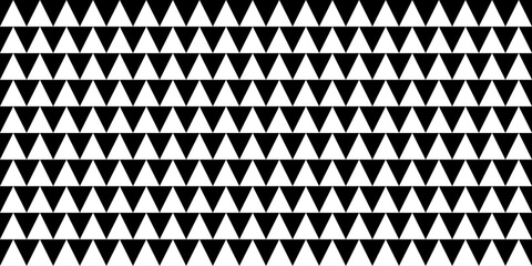 Black and white geometric seamless pattern with triangles, vector