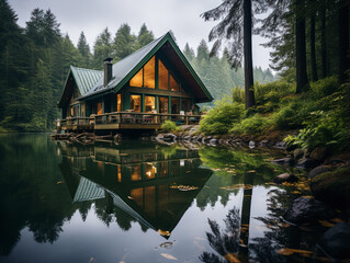 Obraz premium remote cabin in forest