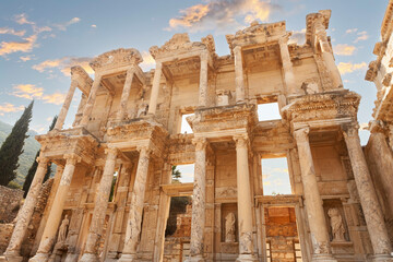 Ephesus ancient city, Celsius library historical ruins