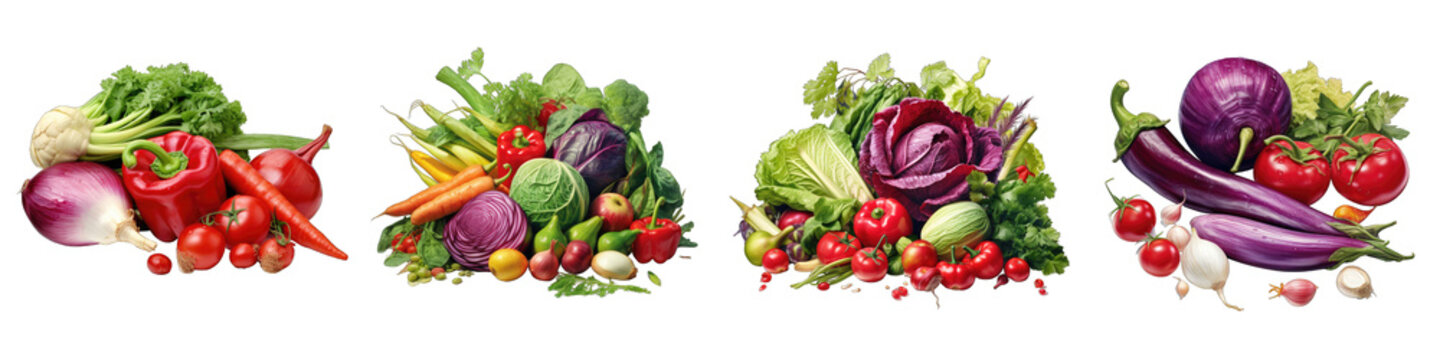  Vegetable Hyperrealistic Highly Detailed Isolated On Plain White Background