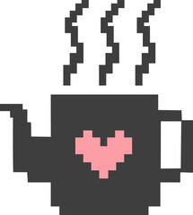 Coffee pixel art symbol