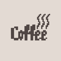 Coffee pixel art symbol