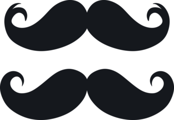 set of black mustaches