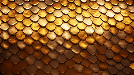 Golden fish scales. Generative ai