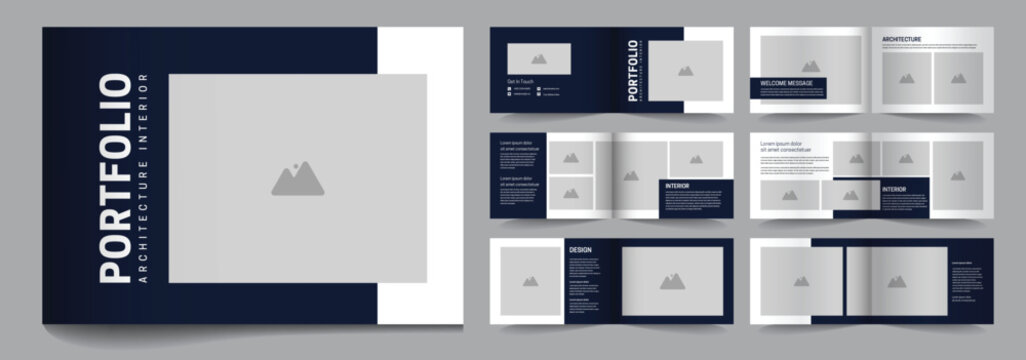 Landscape interior and architecture portfolio template design