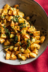 Batata Harra, spicy potatoes with herbs, garlic and hot chili