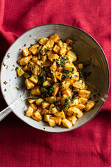 Batata Harra, spicy potatoes with herbs, garlic and hot chili