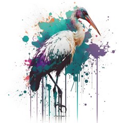 colorful ink splotches over a stork white background 4k HDR 