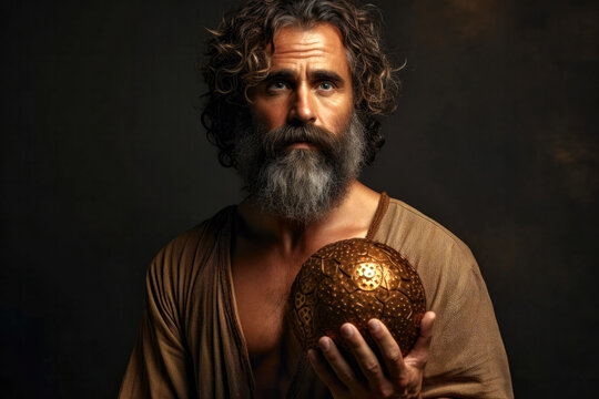 The spark of a genius - ancient inventor Daedalus (father of Icarus) (Generative AI)