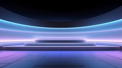 Opal Crystal Texture Decorated Stage. Photorealistic modern Theater stage. Horizontal Background. Ai Generated Minimalistic Screen Wallpaper.