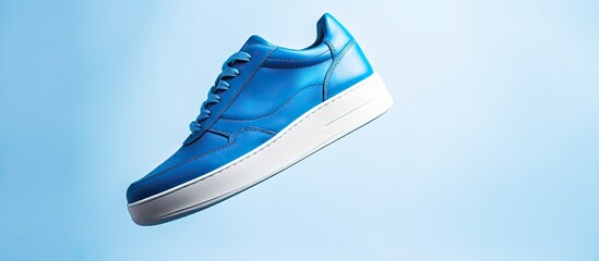 Fashionable blue sneaker isolated on white represents minimalist urban style