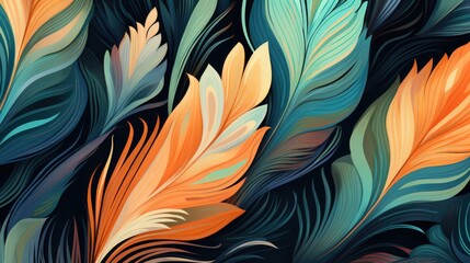 abstact colorful feather. feather as a background, Generate Ai
