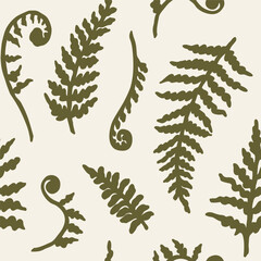 Flat vector fern branch seamless pattern © Maria