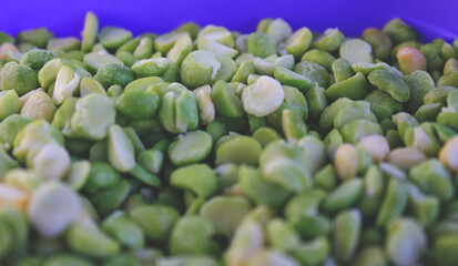 close up of green dry peas