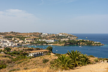 Fototapeta na wymiar Views over the costal town of Agia Pelagia. Crete, Greece.