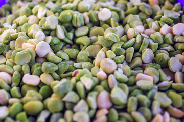 close up of green dry peas